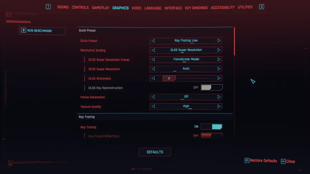 Cyberpunk 2077 Setting res