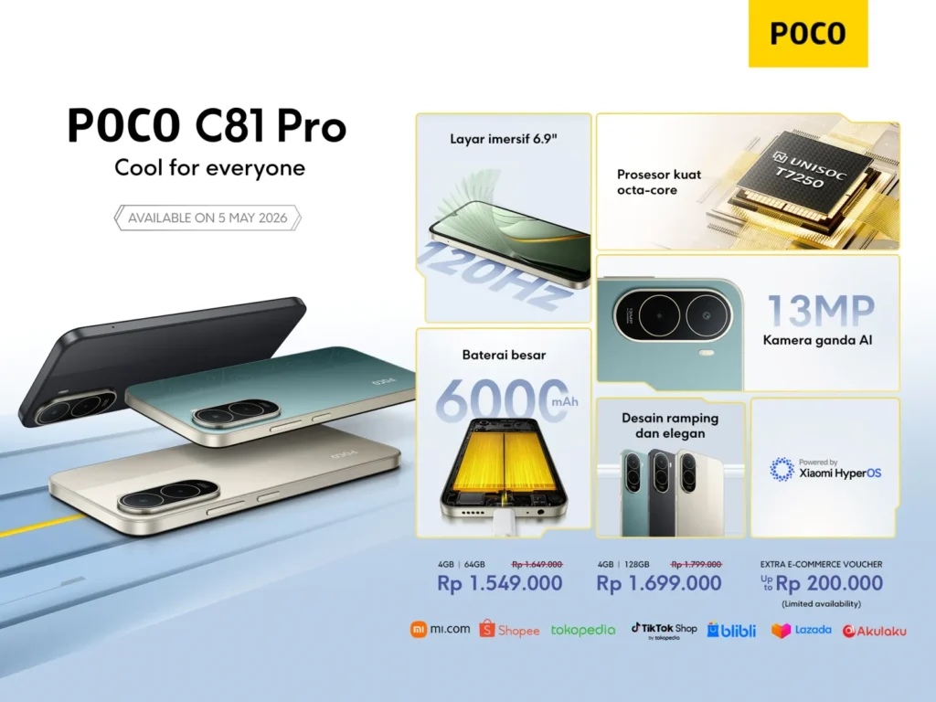 0505 teknovrs POCOc81pro spesifikasi
