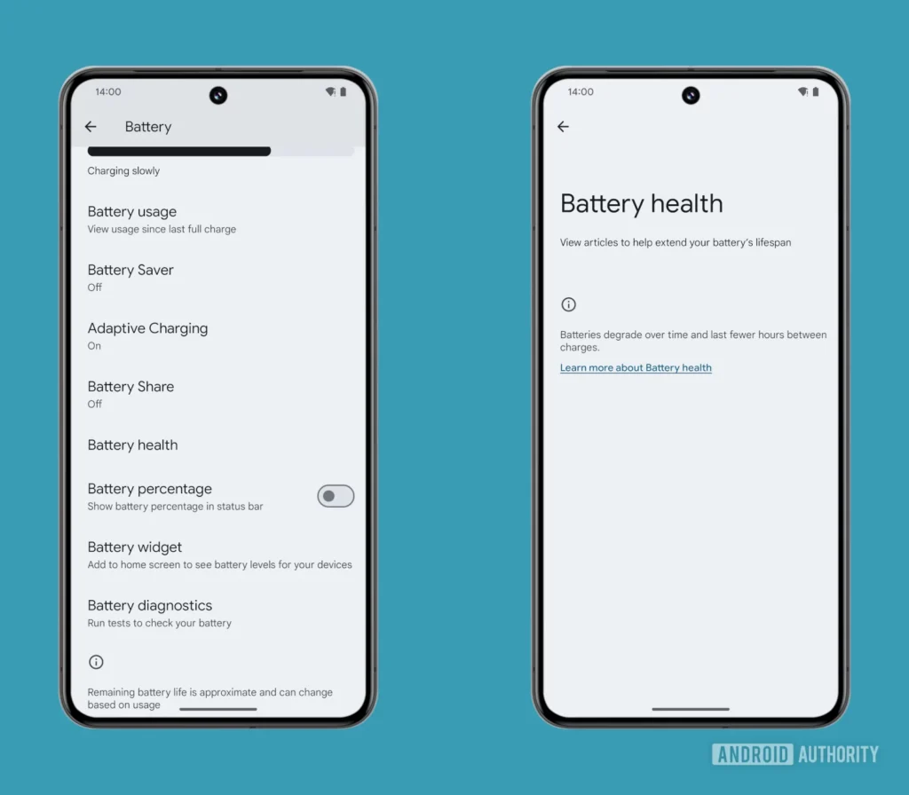 Android 14 QPR2 Beta 2 Battery Health settings.png